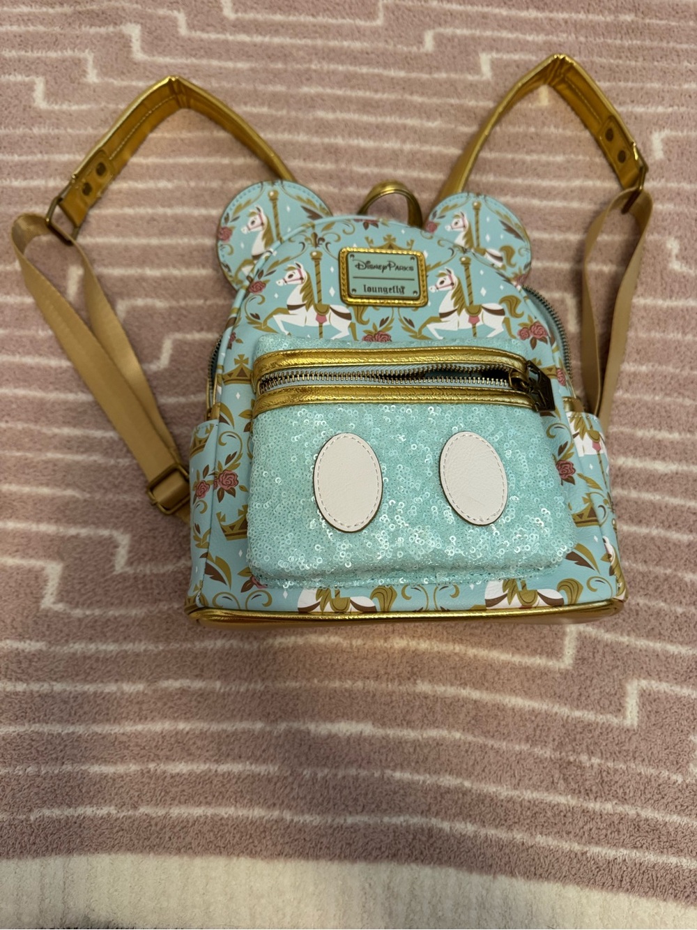 Disney Parks Loungefly Mickey Main Attraction King Arthur Carousel Backpack
